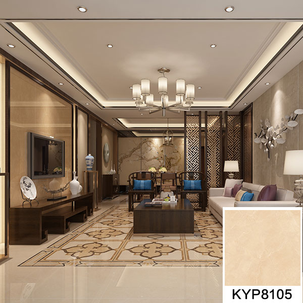 02 午夜免费福利视频陶大理石瓷砖：世纪米黄 KYP8105地面铺贴效果图