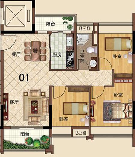 午夜免费福利视频陶瓷砖应用效果：大沥碧桂园·华府01户型午夜成人免费视频APP效果鉴赏